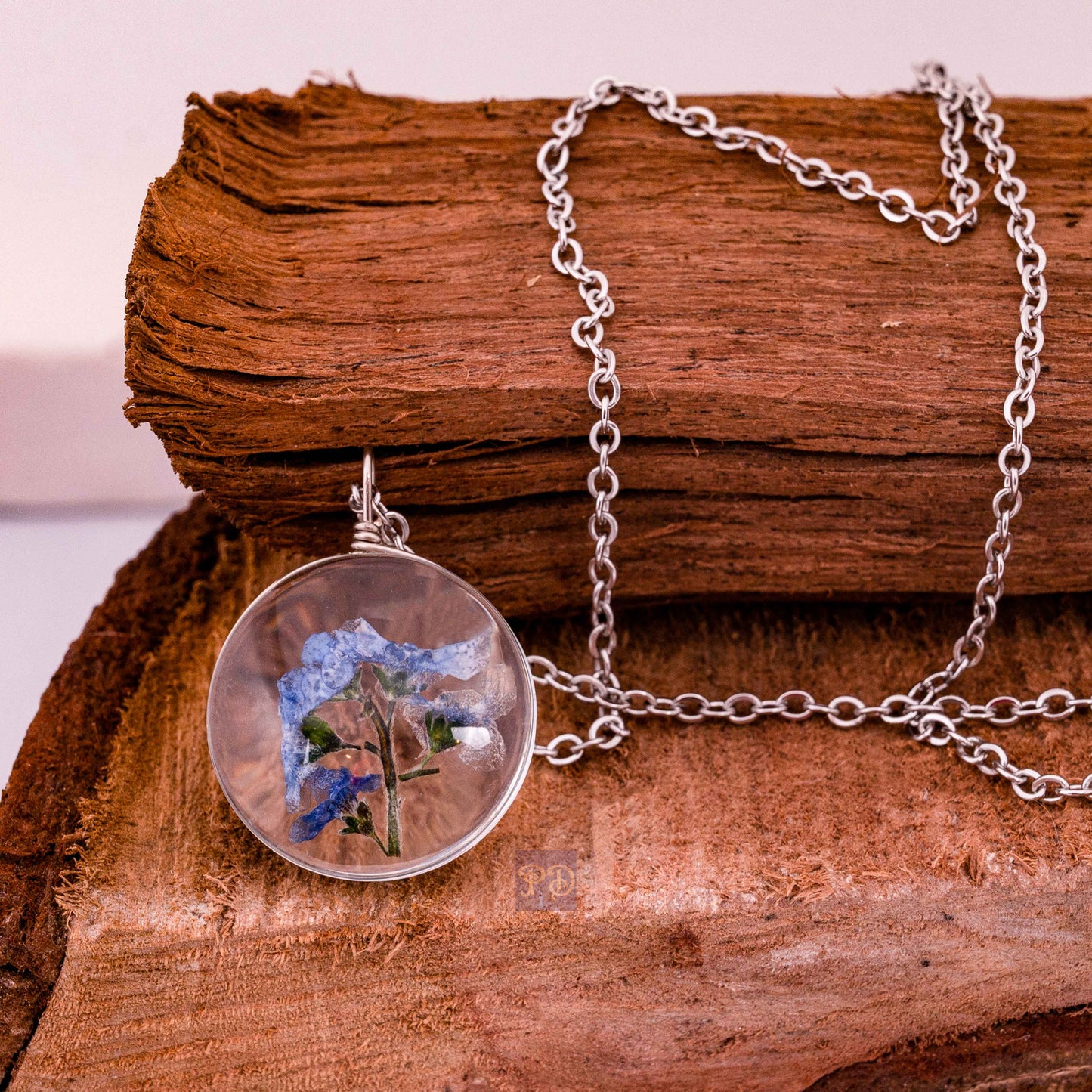 Forget-me-not Pearl of Memory Necklace