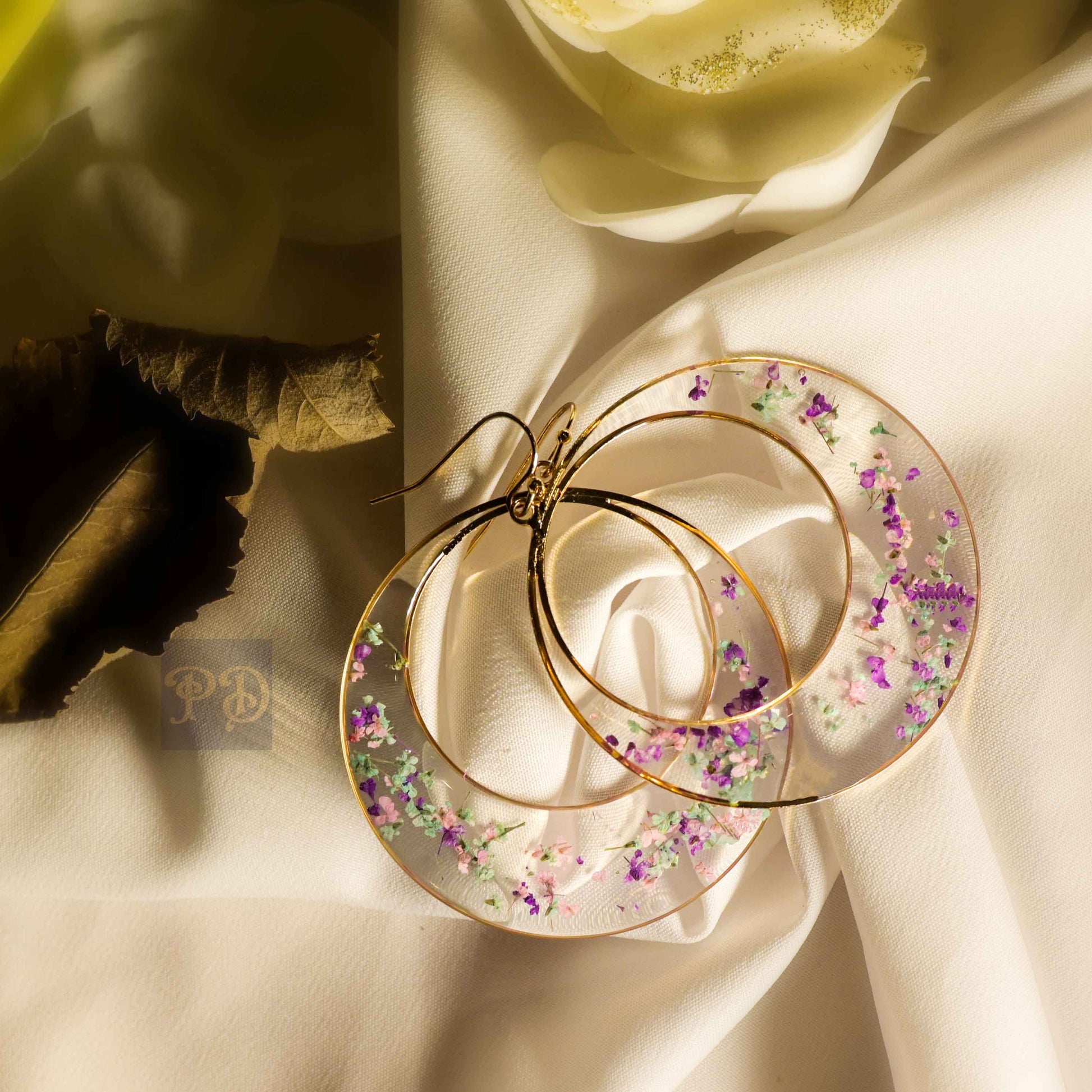 Queen's Lace Meadow Hoop Earrings