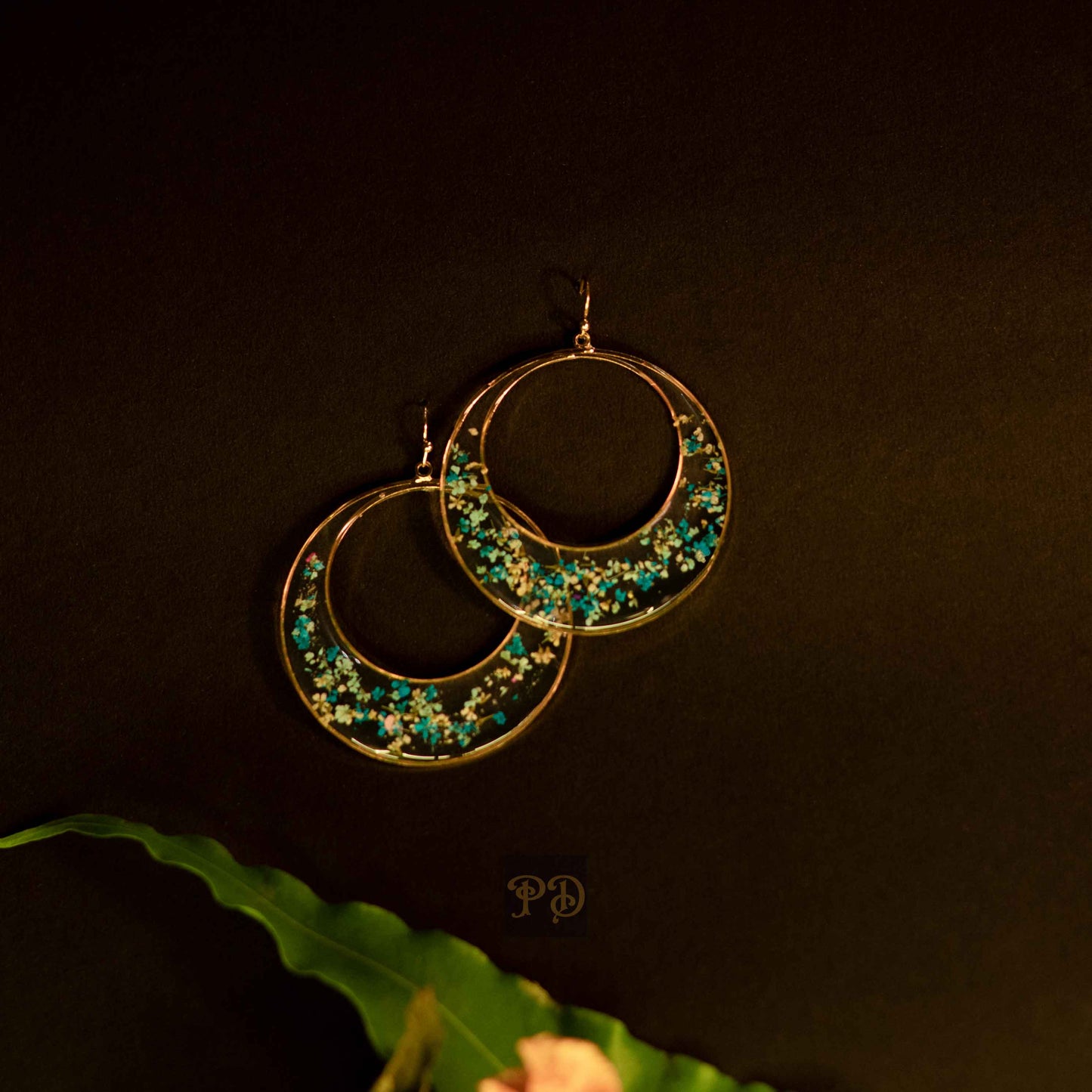 Blue Horizon Lace Hoop Earrings