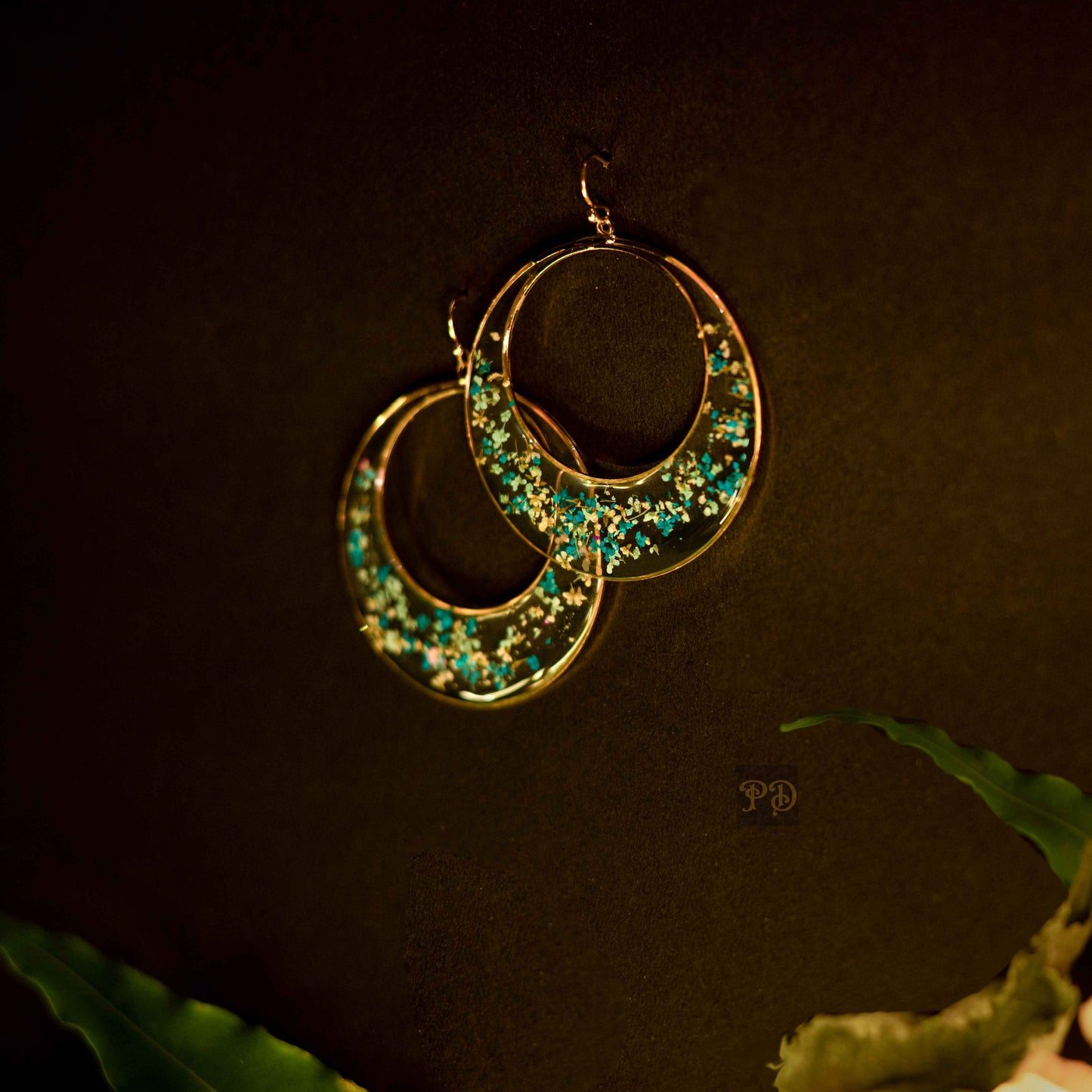 Blue Horizon Lace Hoop Earrings