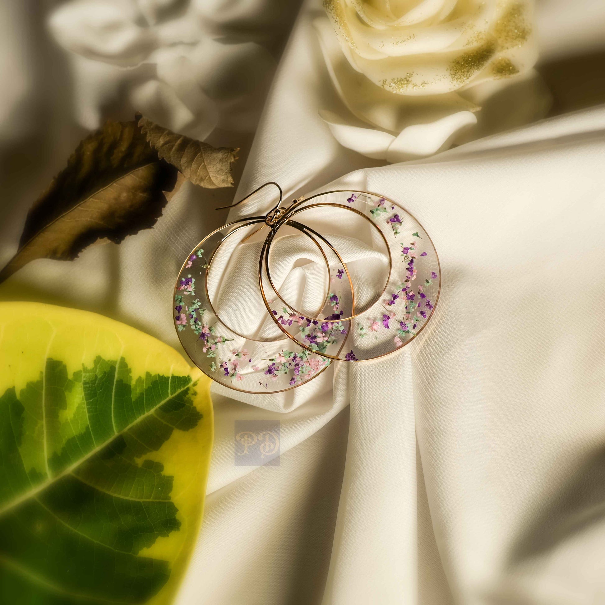 Queen's Lace Meadow Hoop Earrings