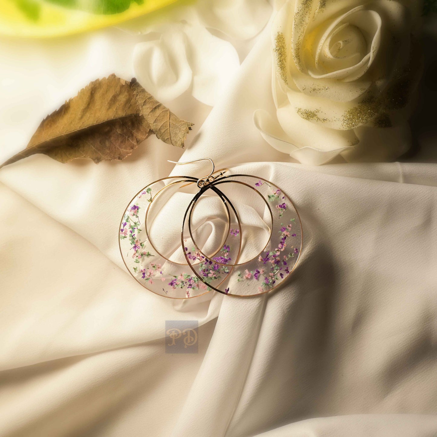 Queen's Lace Meadow Hoop Earrings