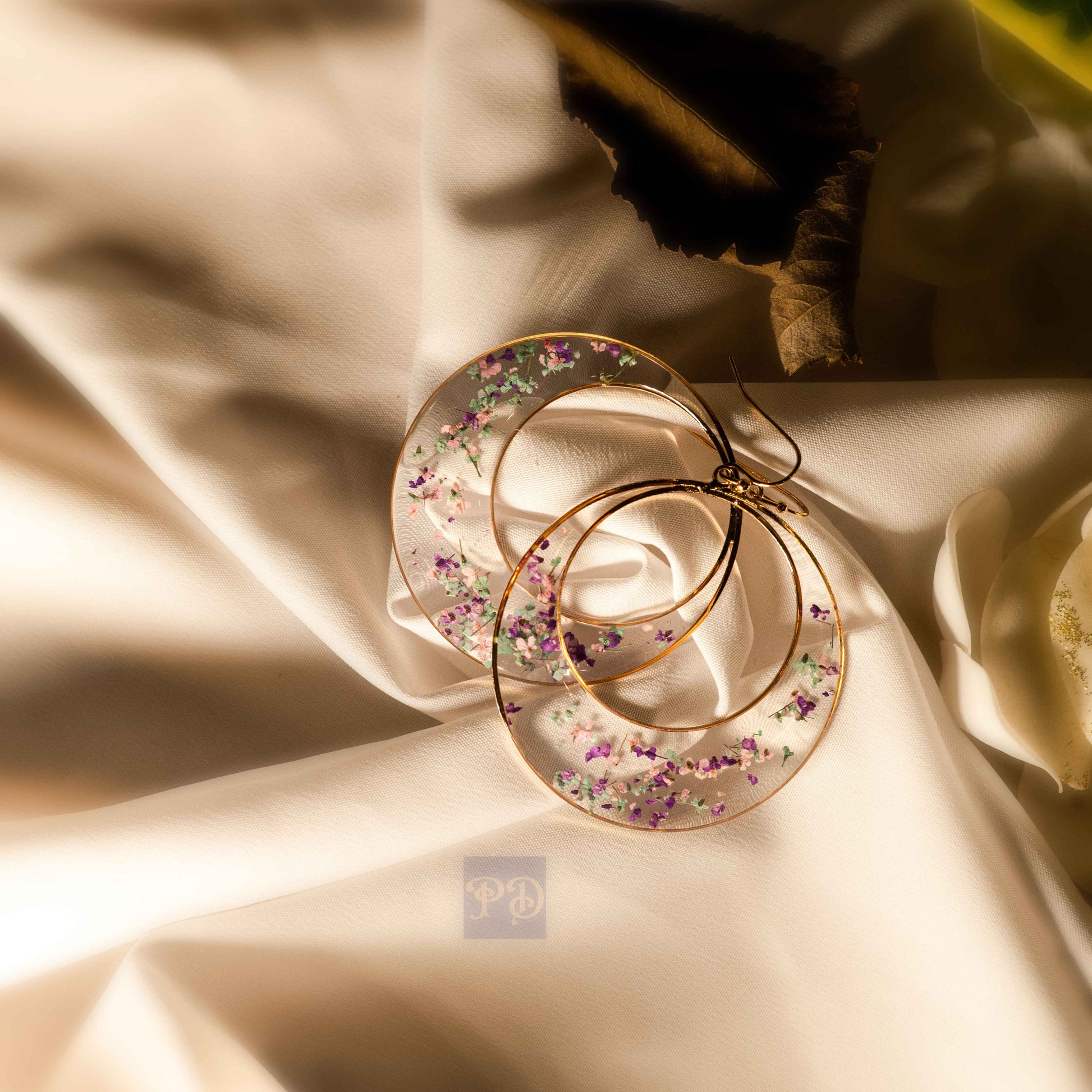 Queen's Lace Meadow Hoop Earrings