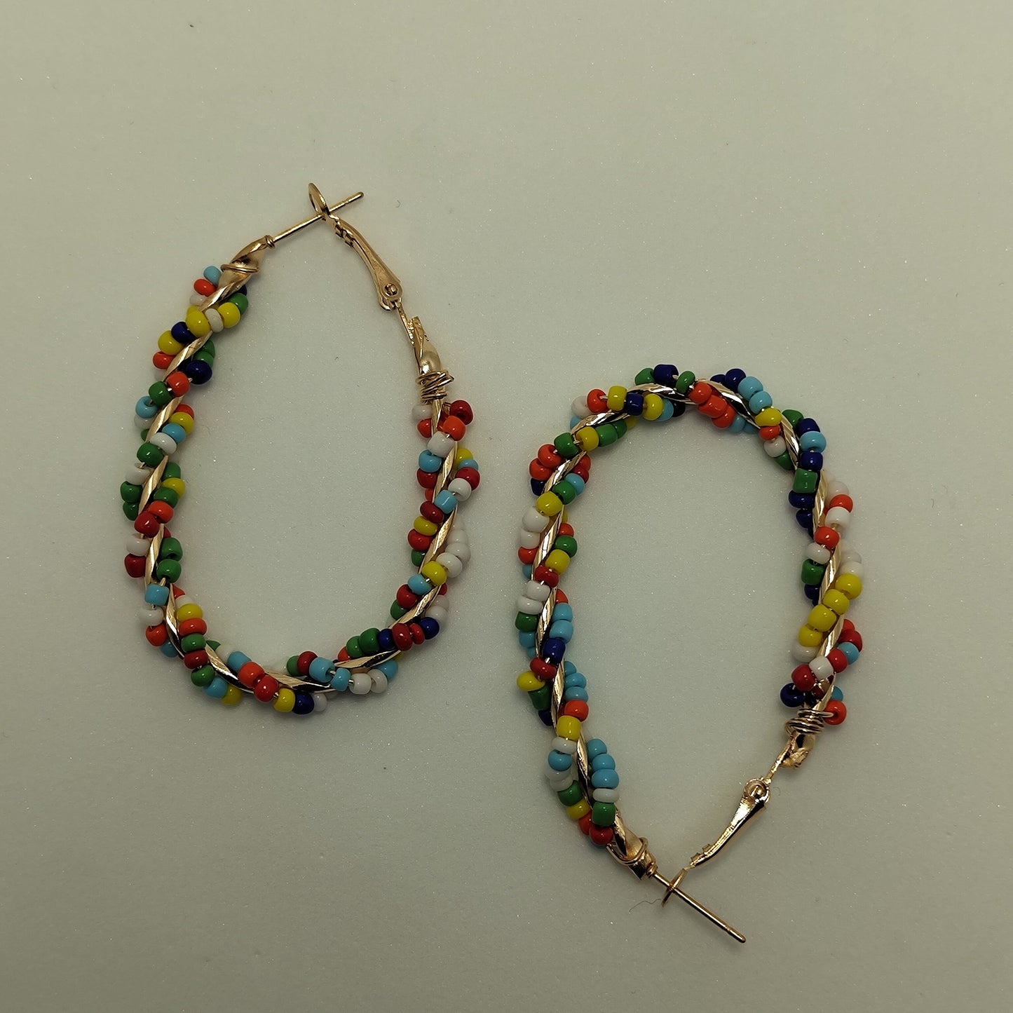 Rainbow Raindrop Hoop Earrings
