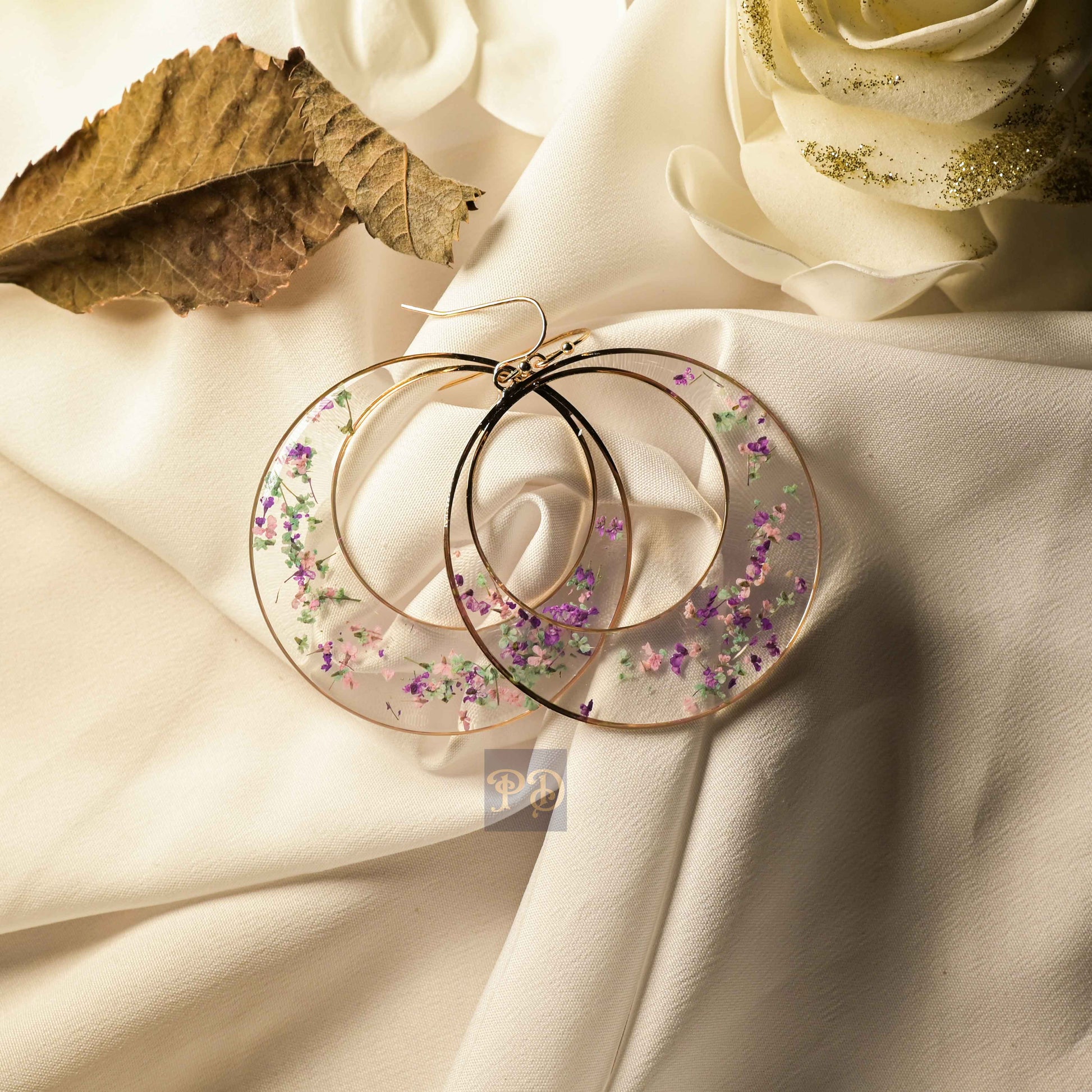 Queen's Lace Meadow Hoop Earrings