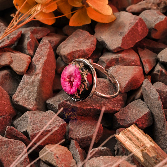 Rosy Stardust Ring - Silver