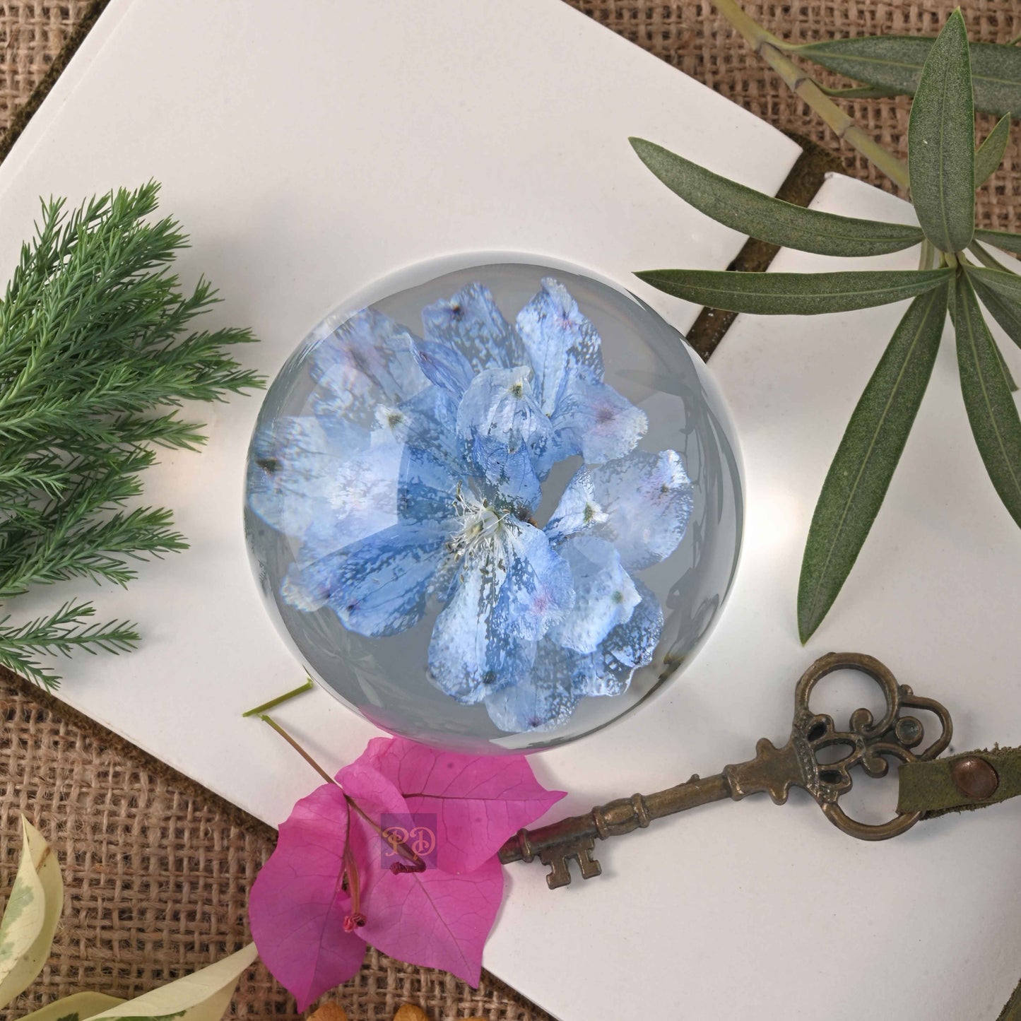 Blue Larkspur Paperweight