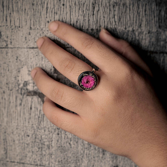 Rosy Stardust Ring - Silver