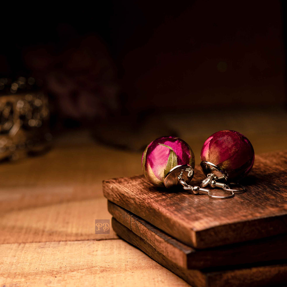 Beautiful handmade real larkspur flower earrings | silver botanical jewelry  | gardener gift idea