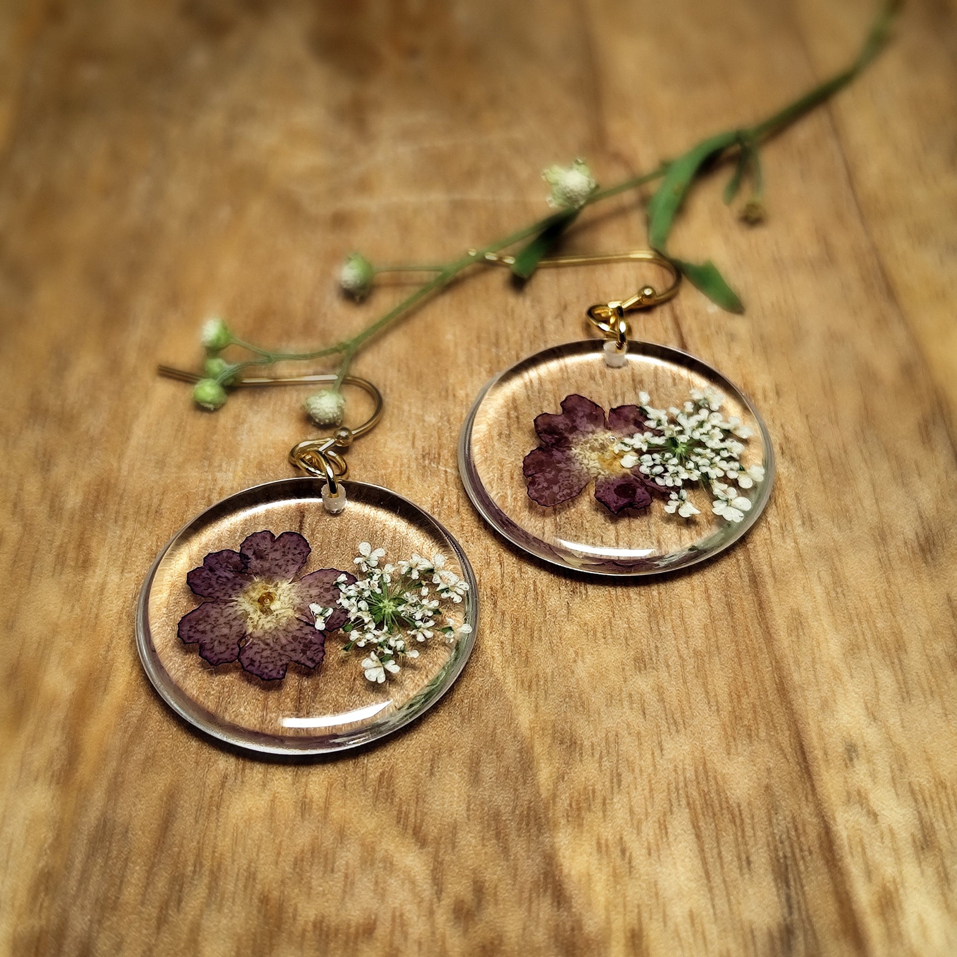 Lavender Breeze Resin Earrings | Real Dried Flower Jewellery – Perky Diva