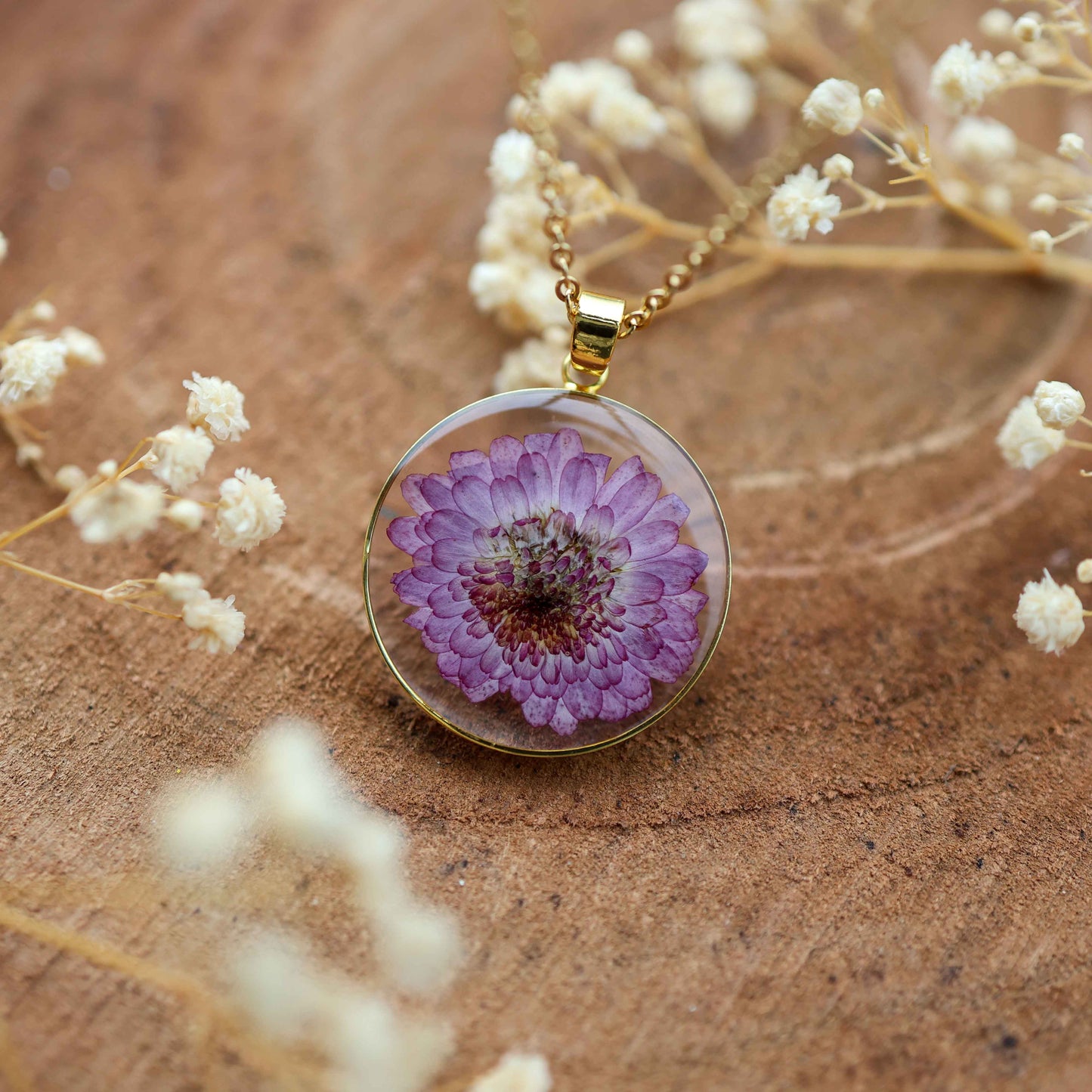 Lavender Dreams Chrysanthemum Pendant