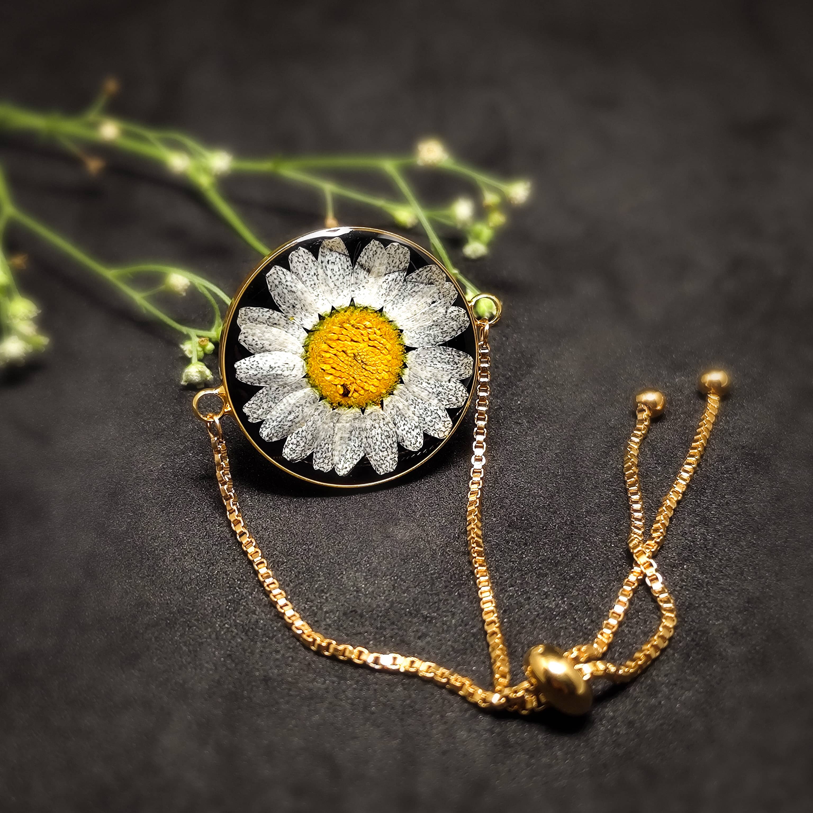 Daisy Baby Bracelet (Goldenrod 4MM Beads) – gemsbylaura