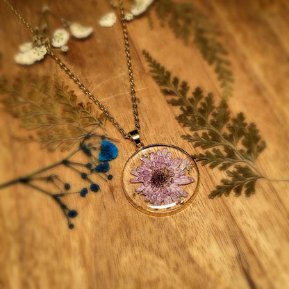 Lavender Dreams Chrysanthemum Pendant