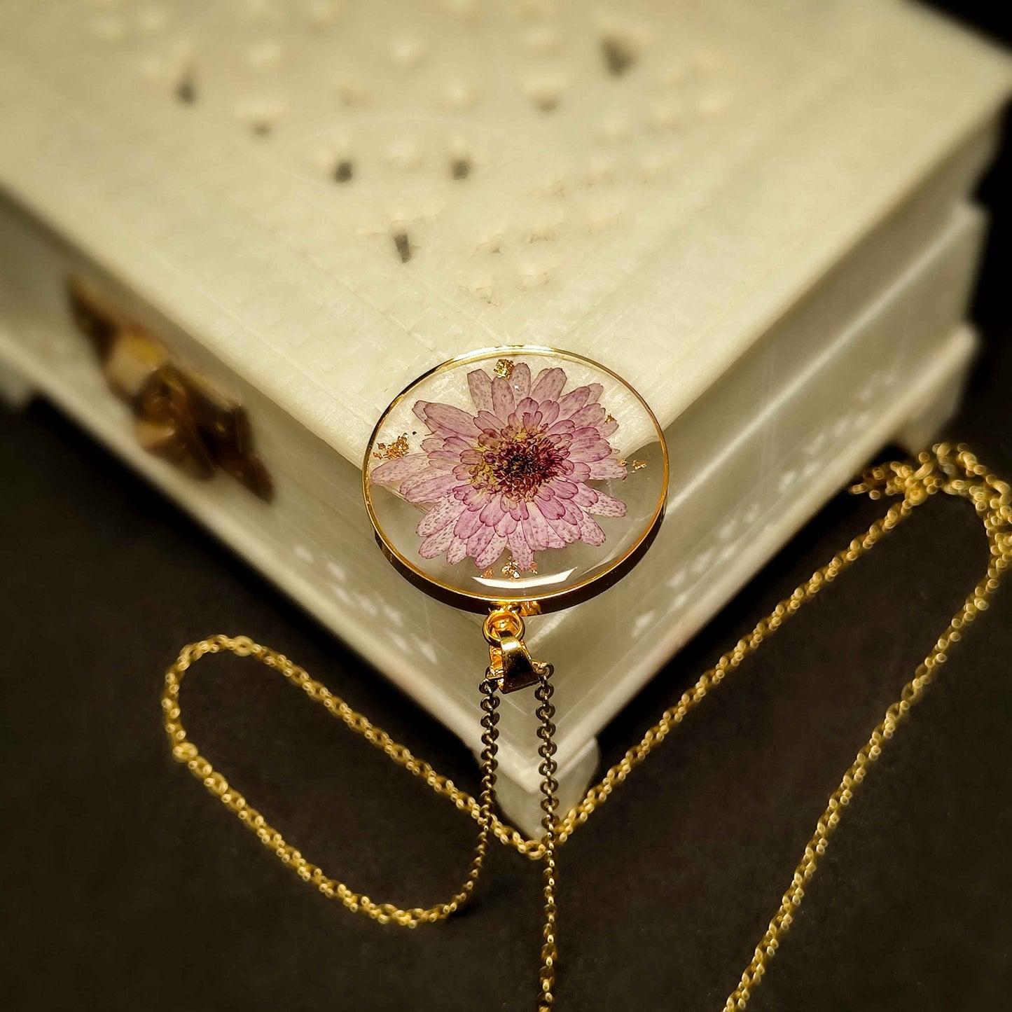 Lavender Dreams Chrysanthemum Pendant