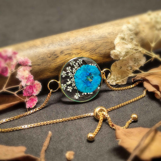 Bluebell wildflower bracelet