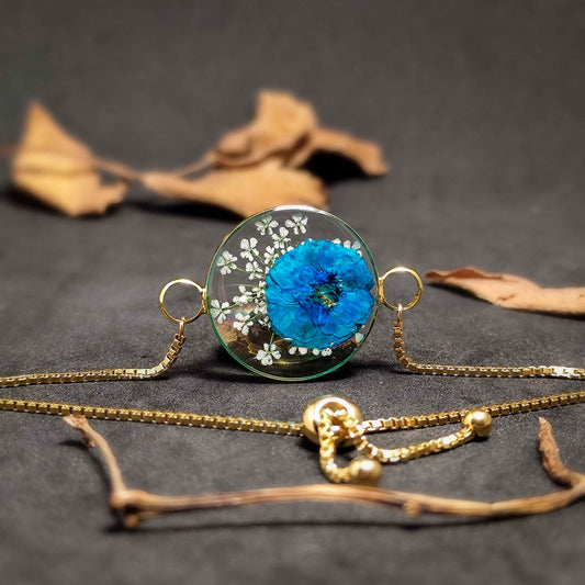 Bluebell wildflower bracelet