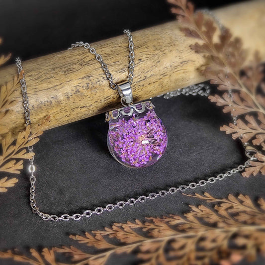 Mystic Purple Lace Orb Necklace