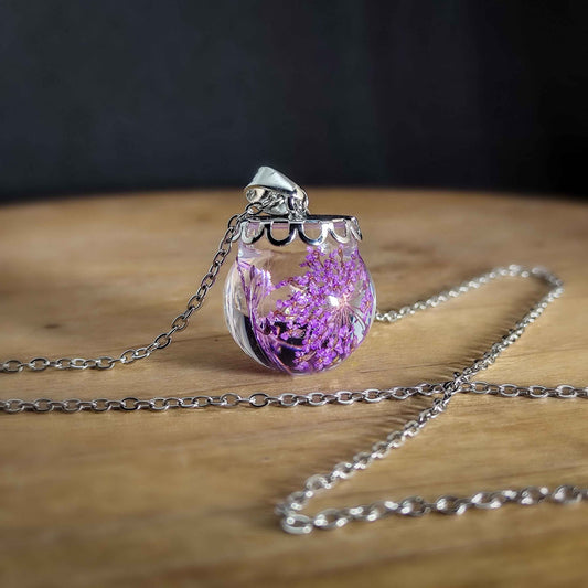 Mystic Purple Lace Orb Necklace