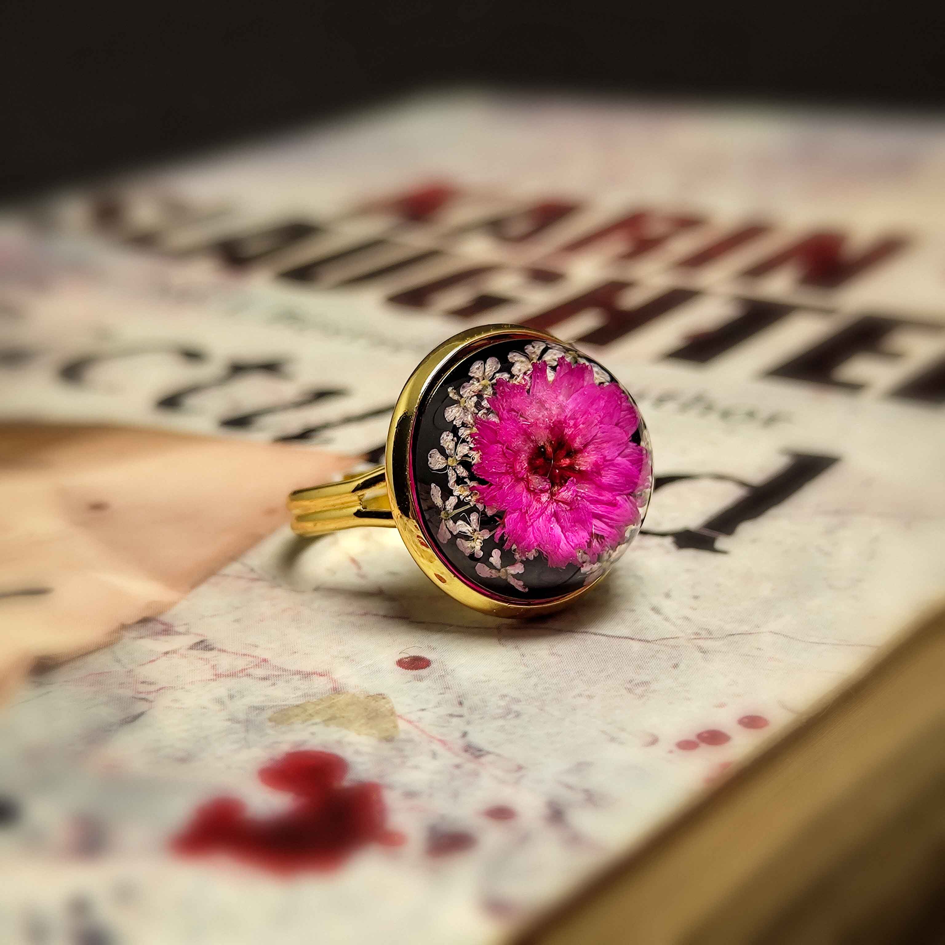 Flower on sale resin ring