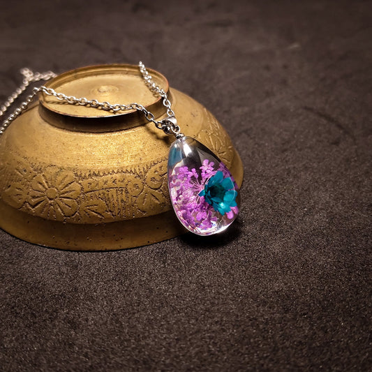 Ethereal Blue-Lavender Starflower pendant